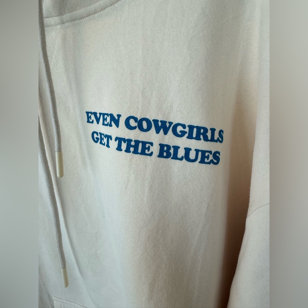 Communal Cowboy Set - Cream ‘Even Cowgirls Get The Blues’ Hoodie & Sweatpant - Picture 5 of 12